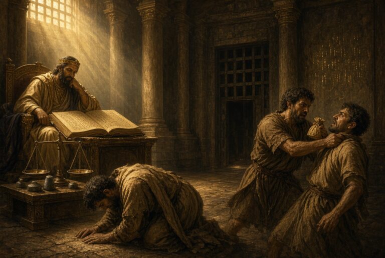 Seventy Times Seven and the Loan Shark Who Forgot the Ledger: Peter’s Calculator, the King’s Talent, and Why Mercy Still Puts Wickedness on the Scale